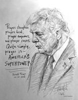America's Superpower - Trump Sketch - 11x14 Inch Litho, Limited Edition, Signed and numbered, (30)