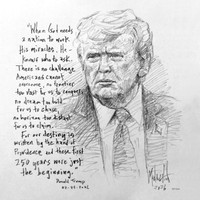 250 Years - Trump Sketch Original