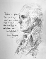 No Greater Stranger - Washington Sketch - 11x14 Inch Litho, Limited Edition, Signed and numbered, (40)