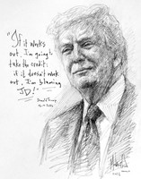 Blaming JD- Trump Sketch - 11x14 Inch Litho, Limited Edition, Signed and numbered, (30)