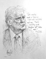 Higher Up - Trump Sketch - 11x14 Inch Litho, Limited Edition, Signed and numbered, (50)