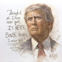 Never Back Down - 12x12 Inch Art Print, Limited Edition, Signed and numbered, (50)