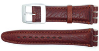 Condor 19mm (22mm) Sized Genuine Leather Strap Compatible for Swatch® Watch - Tan - Chrome Buckle - SC14_03