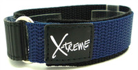 X-Treme 20mm Tough Secure Hook & Loop Nylon Watch Band Strap Gents Men's with Ring End - Dark Blue