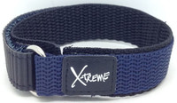 X-Treme 16mm Tough Secure Hook & Loop Nylon Watch Band Strap Ladies Women's with Ring End - Dark Blue