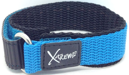 X-Treme 16mm Tough Secure Hook & Loop Nylon Watch Band Strap Ladies Women's with Ring End - Light Blue