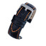 LBS 18mm Black Mock Croc Grain Padded Genuine Leather Watch Strap Band with Quick Release Spring Bar - Orange Stitch