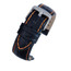 LBS 20mm Black Mock Croc Grain Padded Genuine Leather Watch Strap Band with Quick Release Spring Bar - Orange Stitch