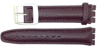 ATLO 19mm (22mm) Sized Genuine Leather Strap Compatible for Swatch® Watch - Brown - 400CC22