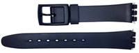 ATLO 12mm (15mm) Sized Replacement Resin Strap Compatible for Swatch® Watch - Black