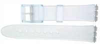 ATLO 17mm (20mm) Sized Replacement Strap, Compatible for Swatch® Watch - Clear
