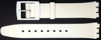 ATLO 16mm (19mm) Sized Resin Strap Compatible for Swatch® Skin Watch - White - RG14AW