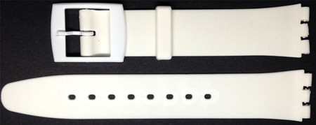 ATLO 16mm (19mm) Sized Resin Strap Compatible for Swatch® Skin Watch - White - RG14AW