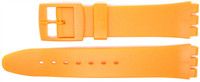 ATLO 17mm (20mm) Sized Resin Strap Compatible for Swatch® Watch - Orange - RG14O