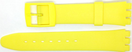 ATLO 17mm (20mm) Sized Resin Strap Compatible for Swatch® Watch - Yellow - RG14Y