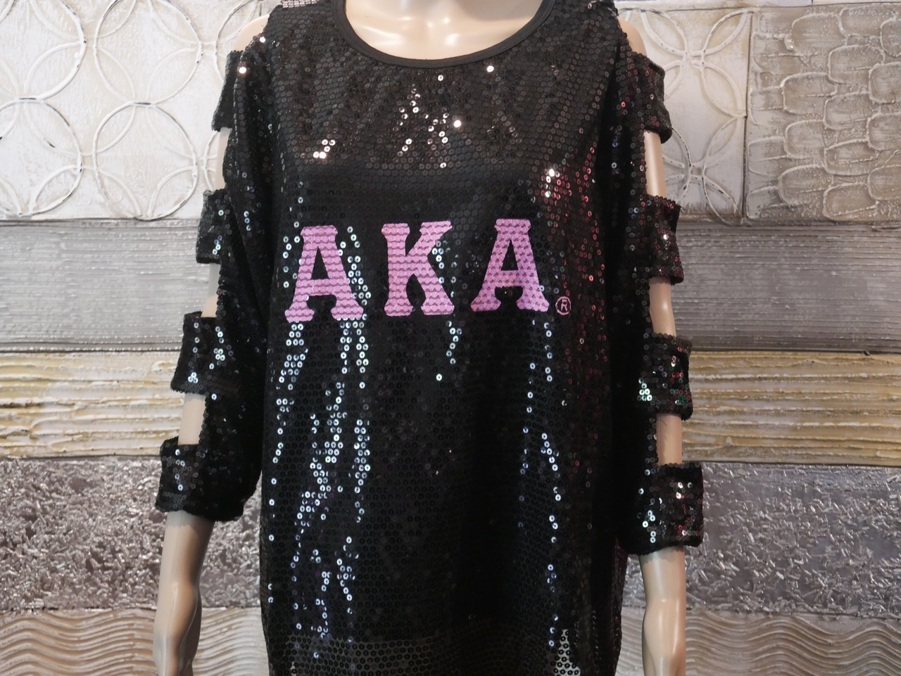 black sequin shirt