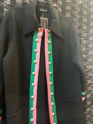 BLACK PINK AND GREEN LONG COAT #1 SELLER