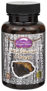 Buy Wild Siberian Chaga 350 mg 100 Caps Dragon Herbs Online, UK Delivery, Immune Support Mushrooms