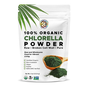 Buy Chlorella Powder Raw Organic 4 oz (113 g) Earth Circle Organics Online, UK Delivery, Green Foods Superfoods