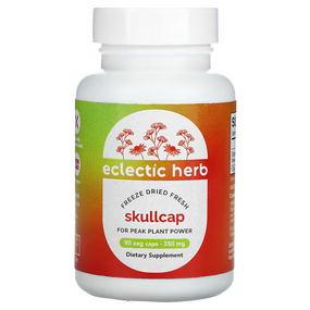 Buy Skullcap 350 mg 90 Non-GMO Veggie Caps Eclectic Institute Online, UK Delivery, Herbal Remedy Natural Treatment