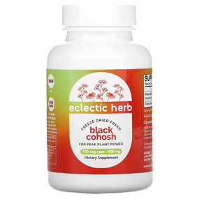Buy Black Cohosh 370 mg 100 Non-GMO Veggie Caps Eclectic Institute Online, UK Delivery, Women's Supplements Black Cohosh Menopause Symptoms Treatment Mood Swings Remedy Night Sweating Relief