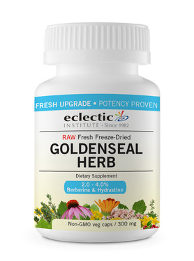 Buy Goldenseal Herb Raw 300 mg 100 Non-GMO Veggie Caps Eclectic Institute Online, UK Delivery, Herbal Remedy Natural Treatment