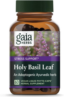 Buy Holy Basil Leaf 60 Veggie Liquid Phyto-Caps Gaia Herbs Online, UK Delivery, Herbal Remedy Natural Treatment