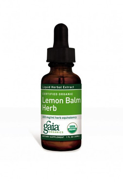 Buy Certified Organic Lemon Balm Herb 1 oz (30 ml) Gaia Herbs Online, UK Delivery, Herbal Remedy Natural Treatment