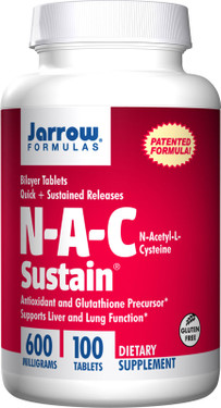 Buy N-A-C Sustain N-Acetyl-L-Cysteine 600 mg 100 Tabs Jarrow Online, UK Delivery, Amino Acid