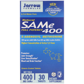 Buy Natural SAM-e 400 400mg 30 Enteric-Coated Tabs Jarrow Online, UK Delivery, Substance Abuse Detox Supplements Addiction Treatment S-Adenosyl Methionine SAME