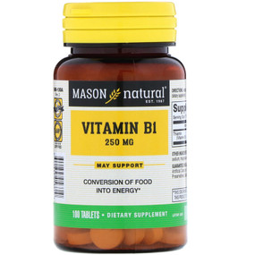 Buy Vitamin B-1 250 mg 100 Tabs Mason Vitamins Online, UK Delivery, Vitamin B1 Thiamin