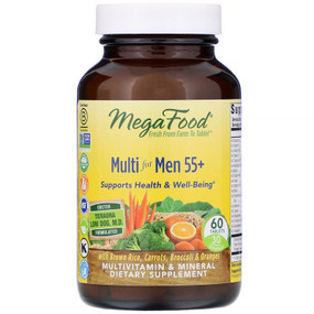 Buy Men Over 55 Whole Food Multivitamin & Mineral Iron Free 60 Tabs MegaFood Online, UK Delivery, No Iron Multivitamins