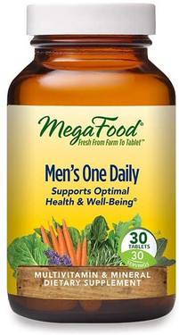Buy Men's One Daily Iron Free Formula 30 Tabs MegaFood Online, UK Delivery, No Iron Multivitamins