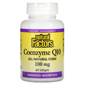 Buy Coenzyme Q10 Enhanced Absorption 100 mg 60 sGels Natural Factors Online, UK Delivery, Coenzyme Q10