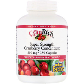 Buy CranRich Super Strength Cranberry Concentrate 500 mg 180 Caps Natural Factors Online, UK Delivery, Herbal Remedy Natural Treatment