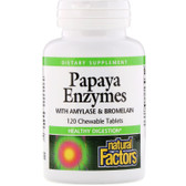 Buy Chewable Papaya Enzymes 120 Tabs Natural Factors Online, UK Delivery, Enzymes Papaya Papain