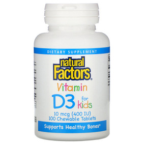 Buy Vitamin D3 for Kids Strawberry Flavor 400 IU 100 Chewable Tabs Natural Factors Online, UK Delivery, Supplements for Children Remedy