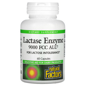 Buy Lactase Enzyme 9000 FCC ALU 60 Caps Natural Factors Online, UK Delivery, Enzymes Lactase