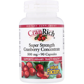 Buy CranRich Super Strength Cranberry Concentrate 500 mg 90 Caps Natural Factors Online, UK Delivery, Herbal Remedy Natural Treatment