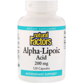 Buy Alpha-Lipoic Acid 200mg 120 Caps Natural Factors Online, UK Delivery, Antioxidant ALA