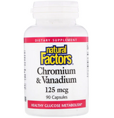 Buy Chromium & Vanadium 125 mcg 90 Caps Natural Factors Online, UK Delivery, Mineral Supplements