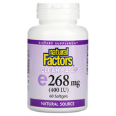 Buy E 400 IU Clear Base 60 sGels Natural Factors Online, UK Delivery, Vitamin E
