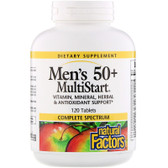 Buy Men's 50+ MultiStart 120 Tabs Natural Factors Online, UK Delivery, Multivitamins For Men