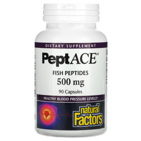 Buy PeptACE Fish Peptides 500 mg 90 Caps Natural Factors Online, UK Delivery, Cardiovascular Blood Pressure Support Formulas
