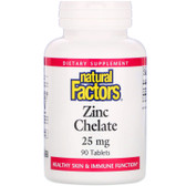 Buy Zinc Chelate 25 mg 90 Tabs Natural Factors Online, UK Delivery, Mineral Supplements