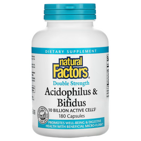 Buy Acidophilus & Bifidus 10 Billion Active Cells 180 Caps (Ice) Natural Factors Online, UK Delivery, Probiotics Acidophilus