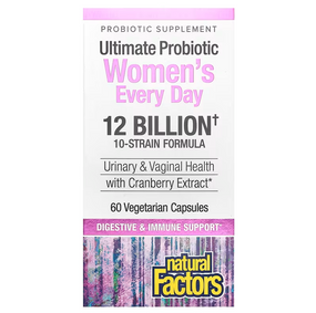 Buy Ultimate Probiotic Women's Formula 60 Veggie Caps Natural Factors Online, UK Delivery, Probiotics Acidophilus