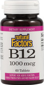 B12 1000 mcg, 60 Tabs, Natural Factors