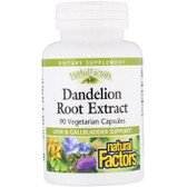 Buy Dandelion Root Extract 90 Veggie Caps Natural Factors Online, UK Delivery, Herbal Remedy Natural Treatment
