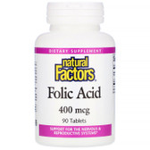 Buy Folic Acid 400 mcg 90 Tabs Natural Factors Online, UK Delivery, Folic Acid Prenatal Vitamin Pregnancy
